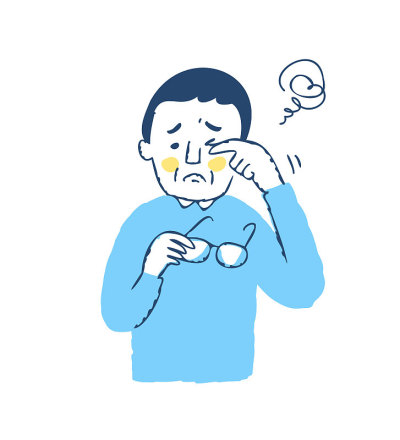 这位老人担心眼疾