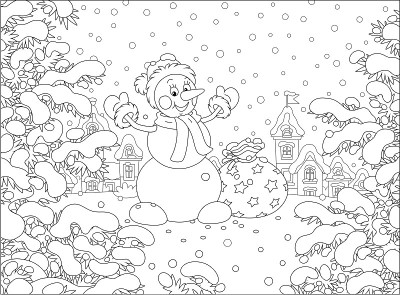 滑稽的雪人和一袋神奇的礼物