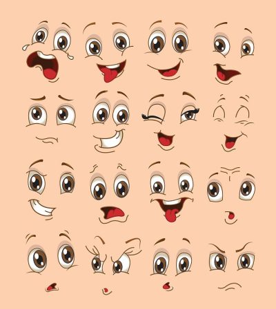 face expression set. vector illustration emoticon 