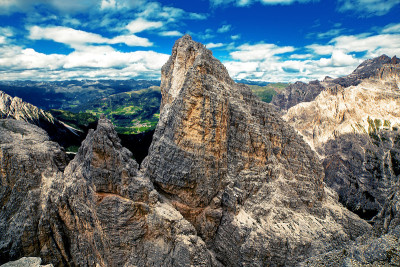 西玛乌纳山脉的山峰景观，联合国教科文组织白云石阿尔卑斯山，特伦蒂诺阿尔蒂杰，意大利