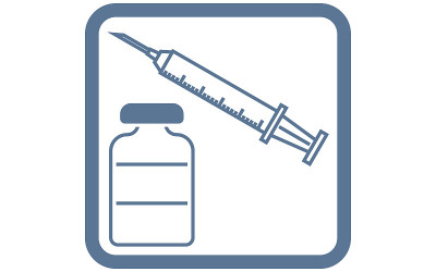 Illustration of vaccination syringe and vial