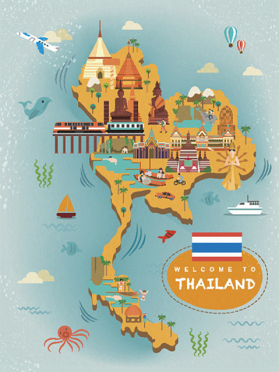 泰国旅游概念海报