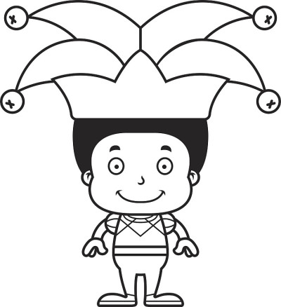 卡通微笑小丑男孩