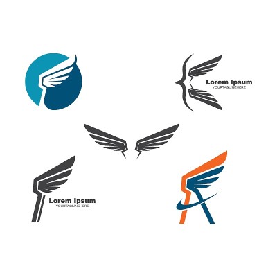 翅膀标志符号图标矢量插图