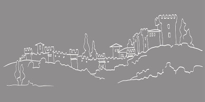 手绘的一个城堡的插图