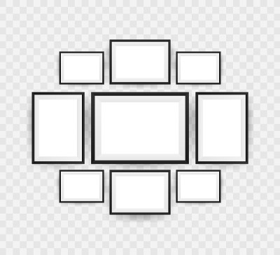 黑色画框孤立的背景。矢量插图。