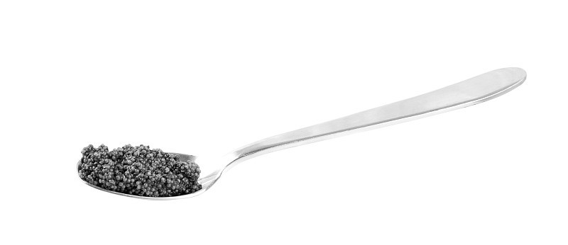 Small Black Caviar Isolated on White Background
