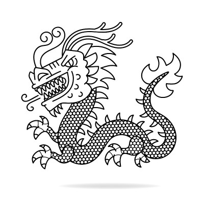 矢量中国古代龙矢量插图