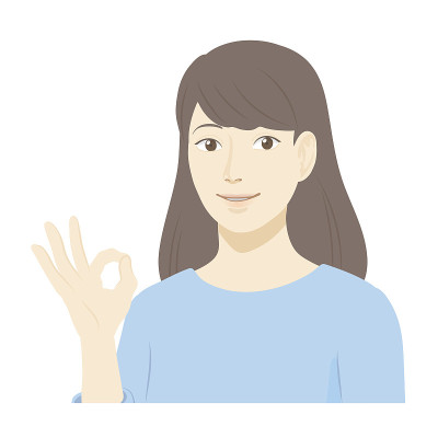 女性插画/ OK标志