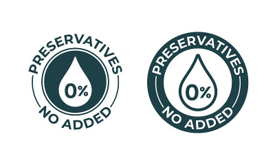 Preservatives no added vector 0 percent icon. Natu