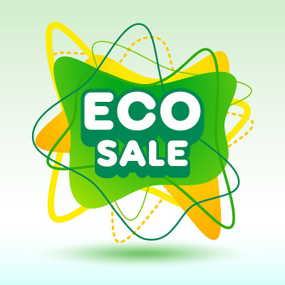 向量概念模板Eco Sale。创造性的标志形状