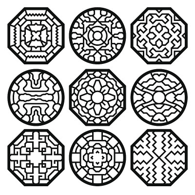中、韩传统矢量图案