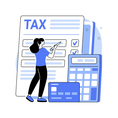 赋税形式抽象概念矢量插图。