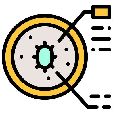 细菌在培养皿矢量插图，填充样式图标