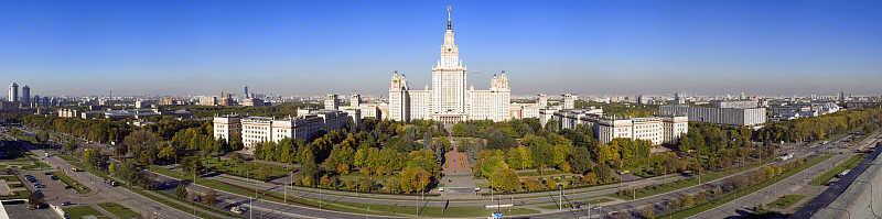 莫斯科城市全景与莫斯科国立大学