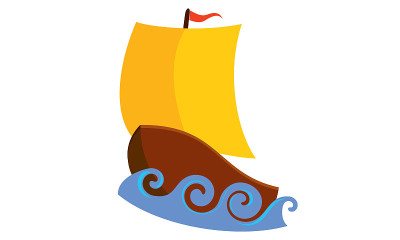 Little Sailboat on rolling waves