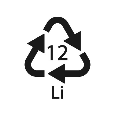 电池回收符号12锂。矢量图