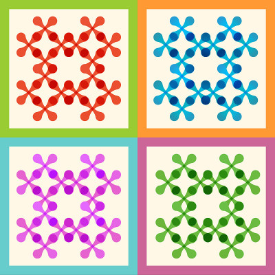 设置彩色分子和工艺图案eps