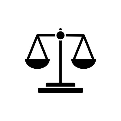 法律比例图标设计矢量模板插图