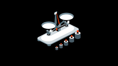 Isometric Table Balance Scale. Mechanical Scale wi