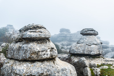 Antequera和Villanueva de la市Torcal de Antequera顶部的宝
