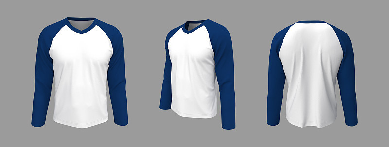 长袖raglan t恤模型