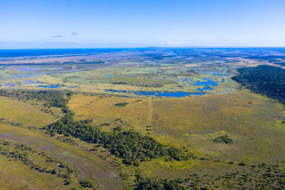 iSimangaliso湿地公园鸟瞰图。马普塔兰，南非东海岸夸祖鲁-纳塔尔省的一个地区。