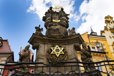 圣三一柱，市场广场，Spa Karlovy Vary，捷克共和国