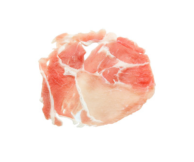 切片猪肉孤立在白色背景