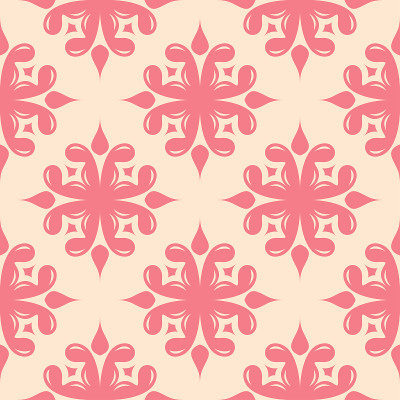 Floral seamless pattern. Pink design on beige back