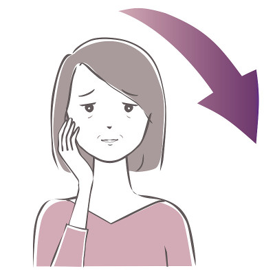 一个沮丧的中年妇女的插图。