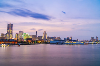 横滨市美丽的建筑和建筑天际线