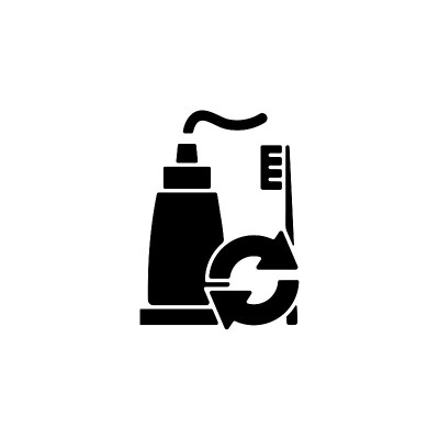 牙膏填充黑色字形图标