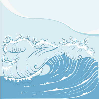 蓝色的泡沫海浪