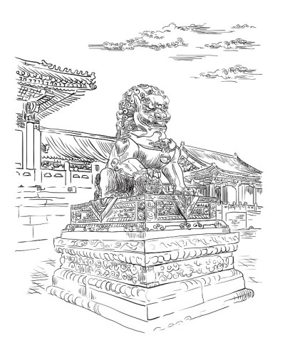 中国手绘地标