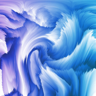 抽象波浪背景在蓝色-数字生成插图