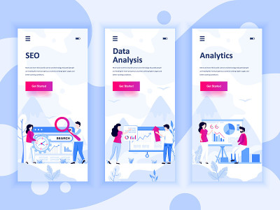 Set of onboarding screens user interface kit for S