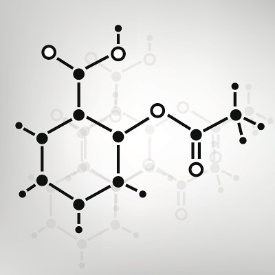 2d阿司匹林分子结构矢量背景