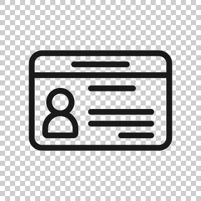 Id card icon in transparent style. Identity tag ve