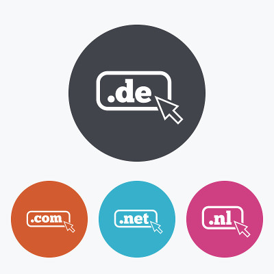 顶级域名的迹象。De, Com, Net和Nl。