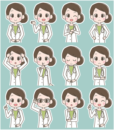 女医生面部表情集