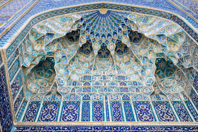 gure Amir Mausoleum的细节，亚洲征服者帖木儿的坟墓，在撒马尔罕，乌兹别克斯坦