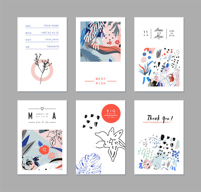 Creative universal artistic floral cards