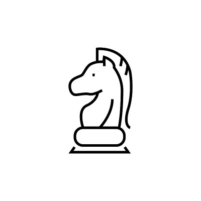 棋类游戏人物图标。商业计划矢量插图。在白色背景上的商业策略孤立轮廓。