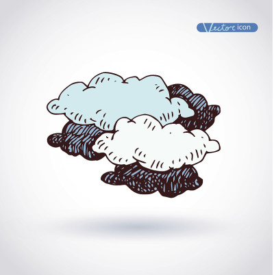 雷云，天气图标。矢量插图。