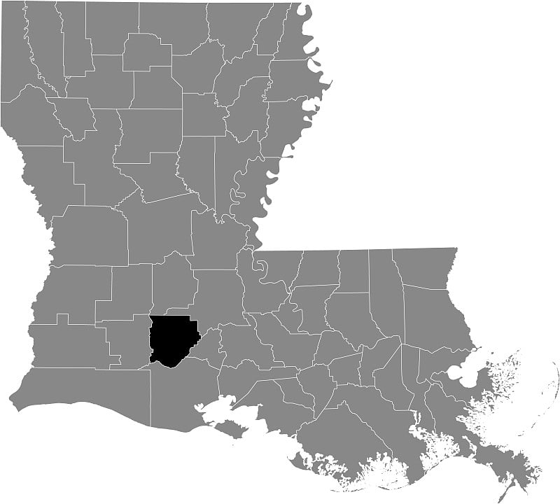 美国路易斯安那州阿卡迪亚教区位置地图