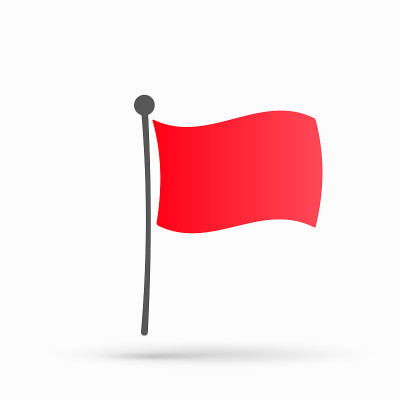 红旗图标矢量插图