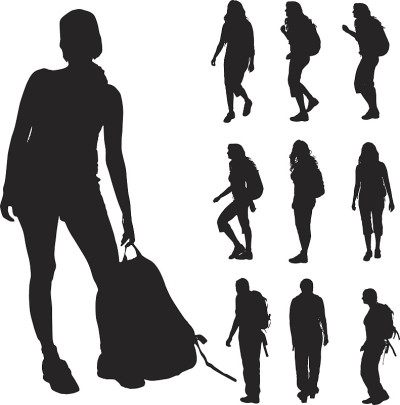 矢量剪影的女人。