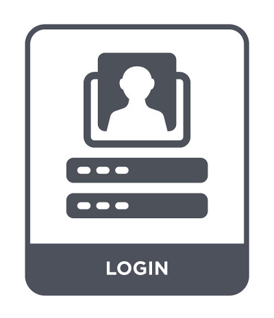 login icon vector on white background, login trend