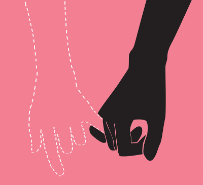 promise , hand holding in heart shape vector